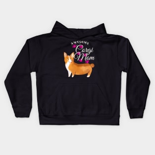 Awesome Corgi Mom Dog Lover Kids Hoodie